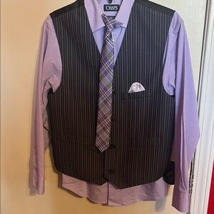 Boys Formal-wear Bundle (includes button up shirt, dress vest, and clip on tie)